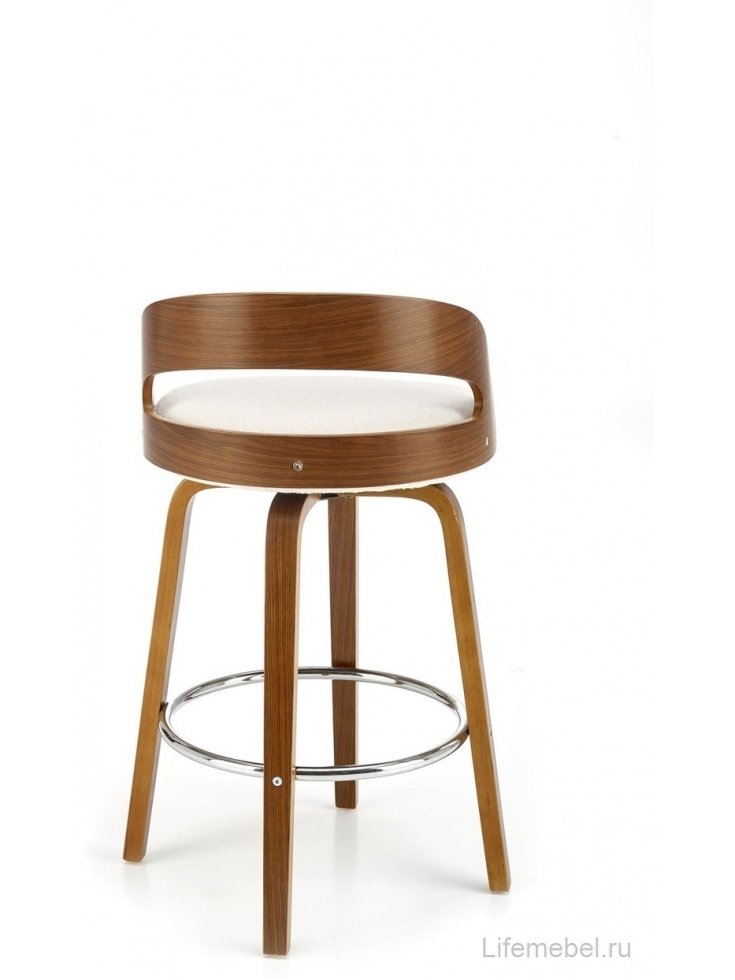 Барный стул H-110 орех / кремовый