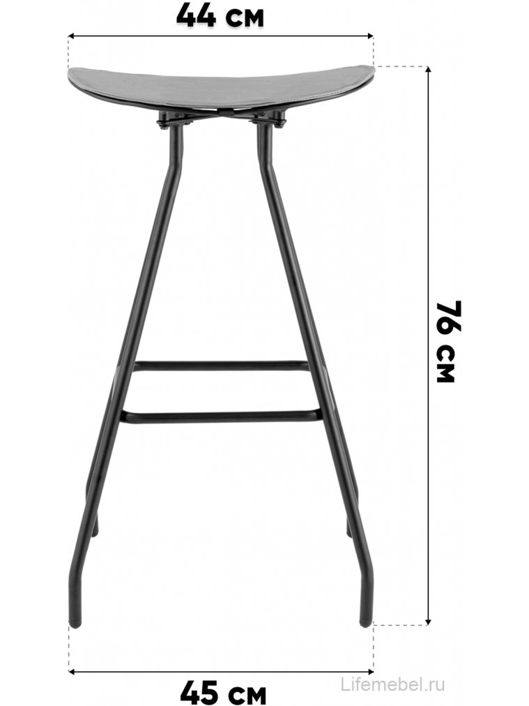 Барный стул Том черный с коричневой подушкой