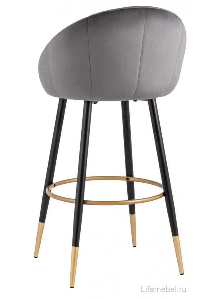 Барный стул Кэмпбэл серый велюр