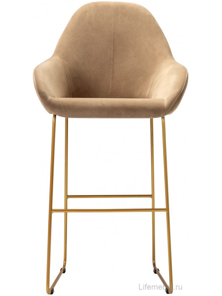 Барный стул Kent Diag beige / линк золото
