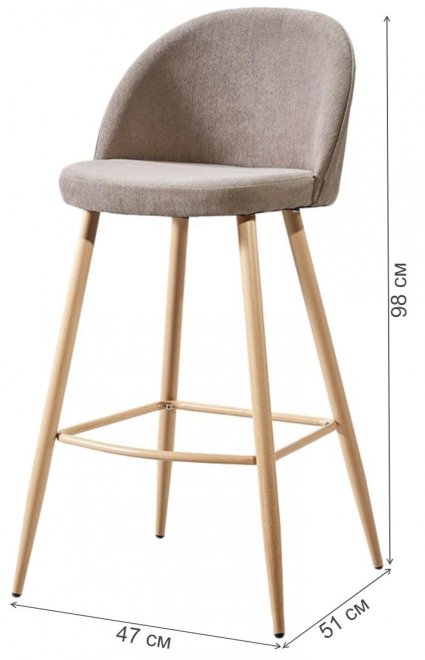 Барный стул 373B бежевый TD3052-11 / дерево