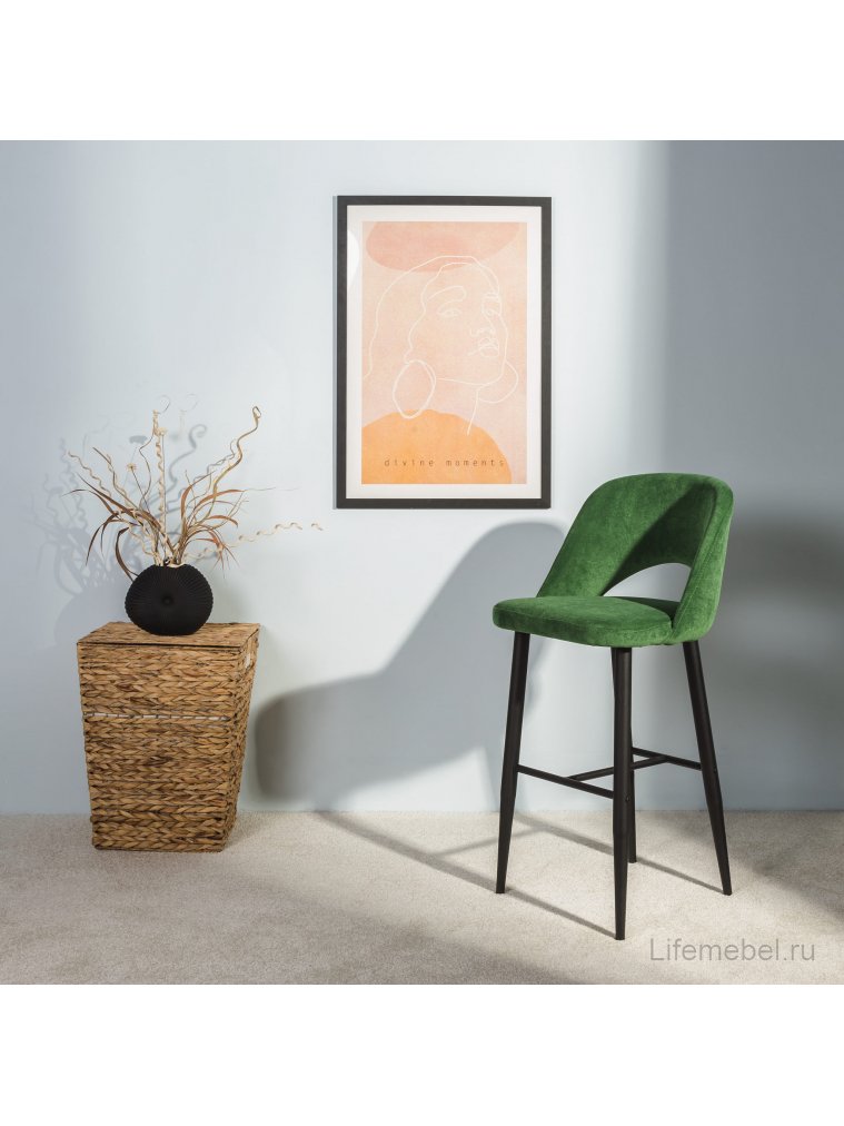 Барный стул Lars зеленый / черный