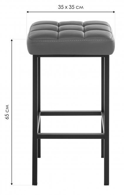 Барный стул Лофт кож.зам. черный / черный матовый