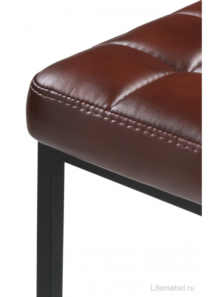 Барный стул Лофт кожзам мустанг браун / черный матовый