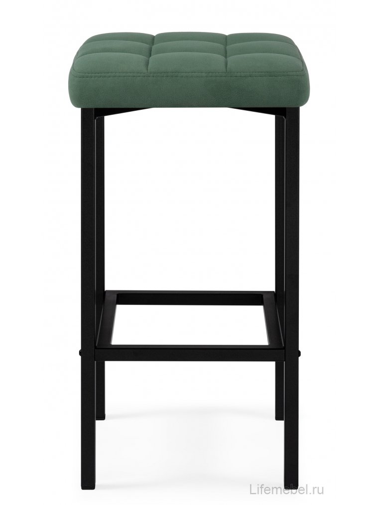 Барный стул Лофт микровелюр катания изумруд / черный матовый