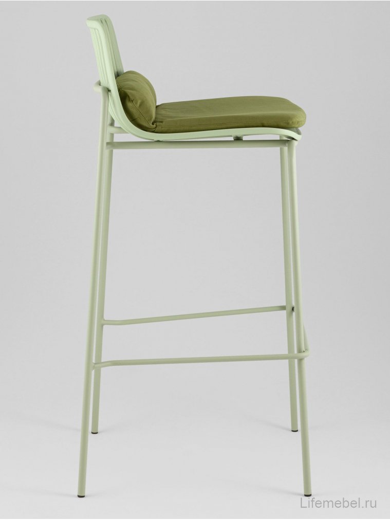 Барный стул Лорвин с подушкой зелёный