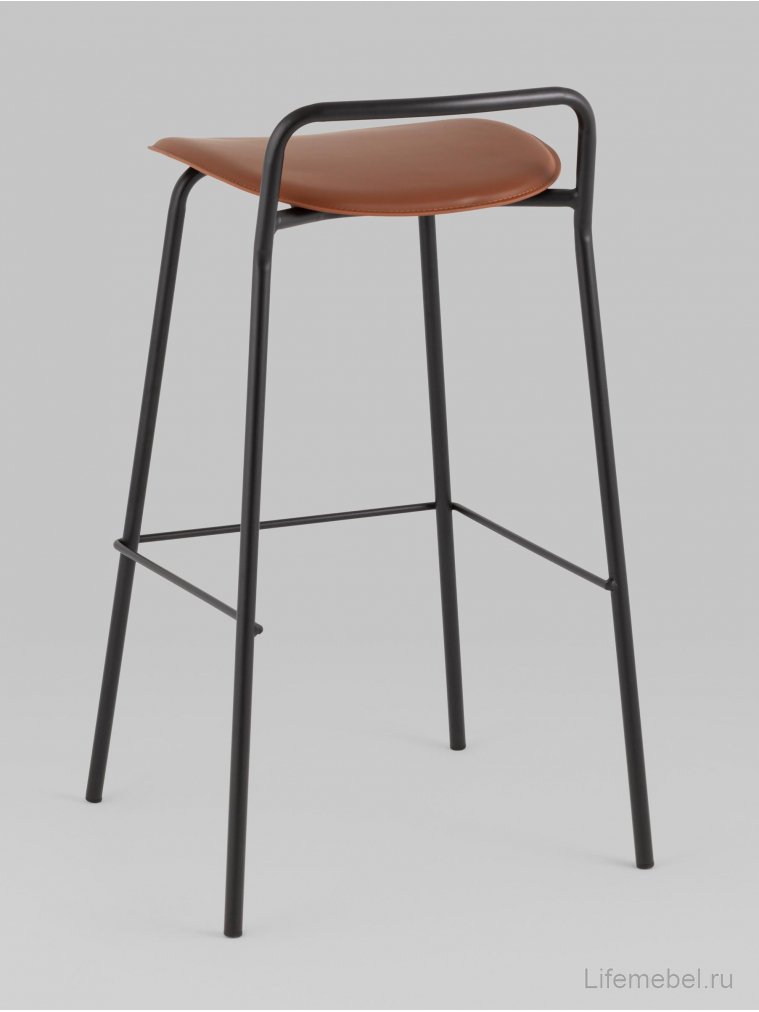Барный стул Векторн, экокожа, коричневый