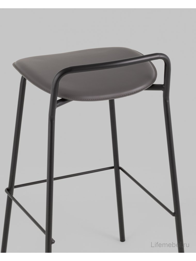 Барный стул Векторн, экокожа, темно-серый
