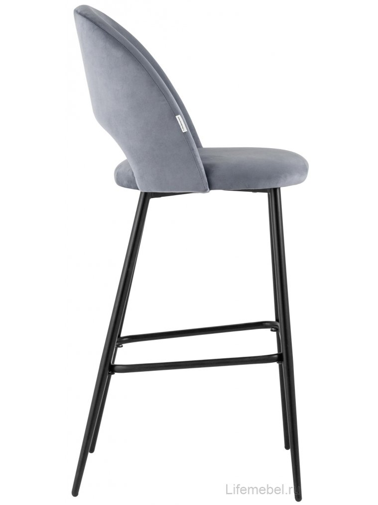 Барный стул Маркл велюр серый