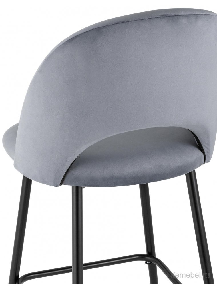 Барный стул Маркл велюр серый