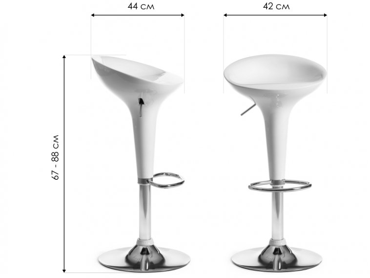 Барный стул Nail mod. KY801 белый / хром