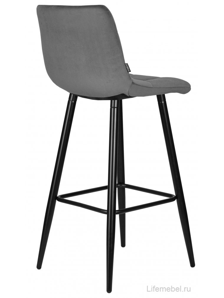 Барный стул Nicole темно-серый / черный матовый