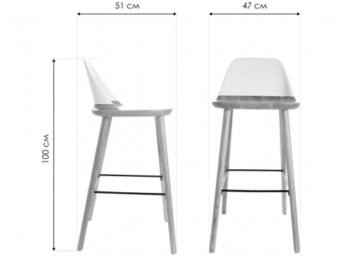 Барный стул BS-S123A белый / дерево