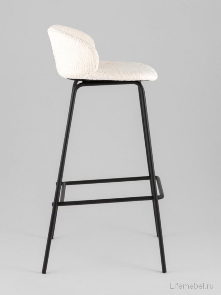 Барный стул Элли букле молочный