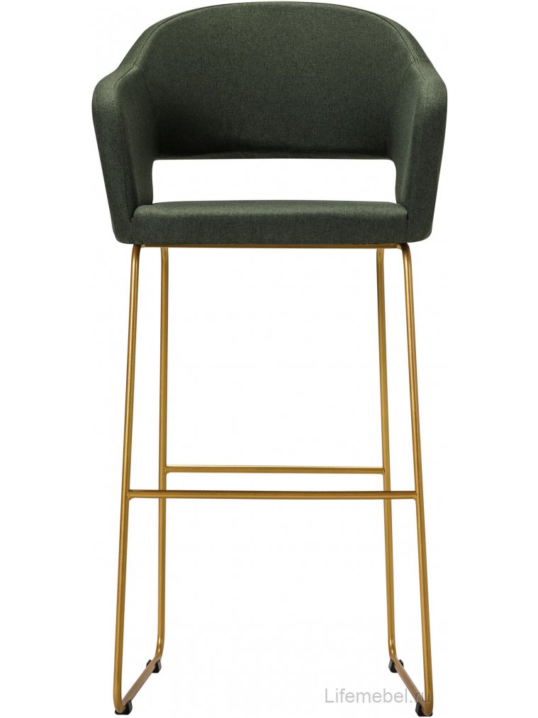 Барный стул Oscar тёмно-зеленый / линк золото