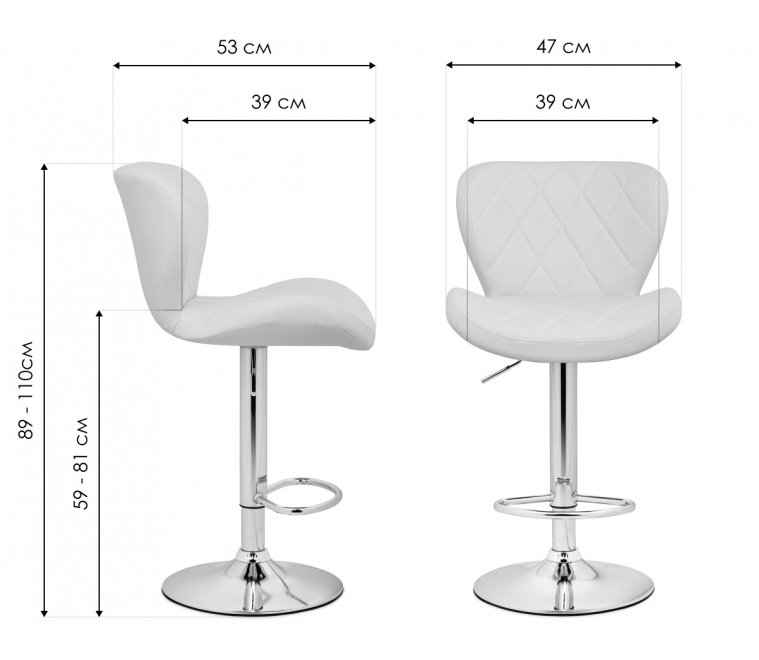 Барный стул Porch white / chrome