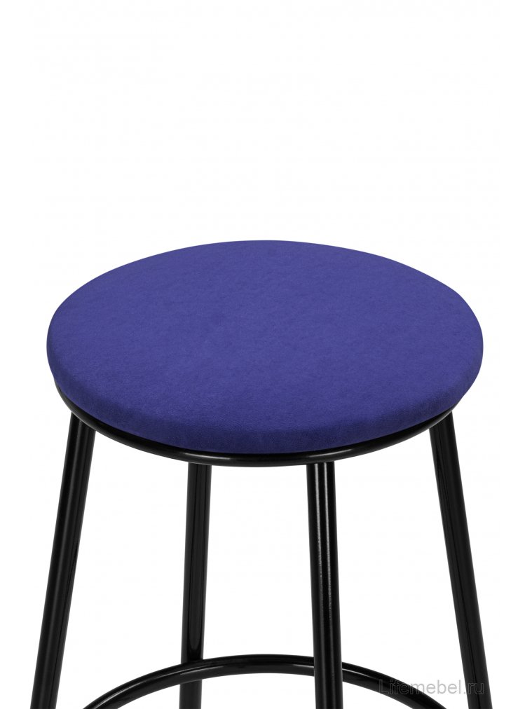 Барный стул Сансанви черный глянец фиолетовый велюр (teddy 944)