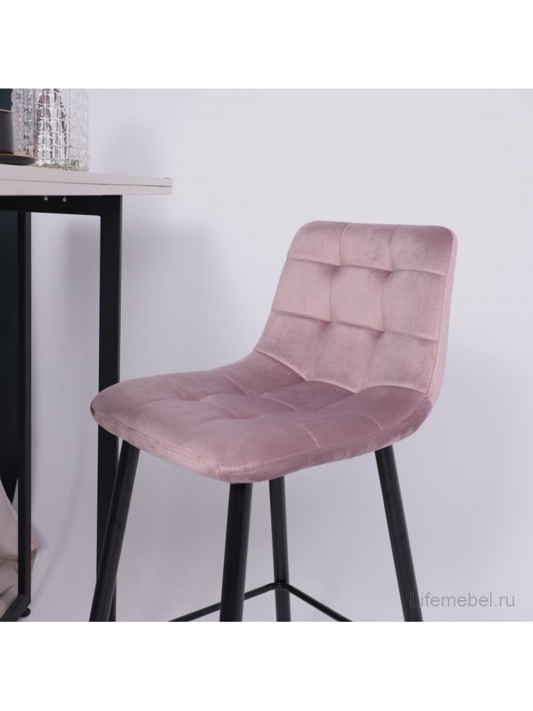 Барный стул Stella пыльная роза велюр