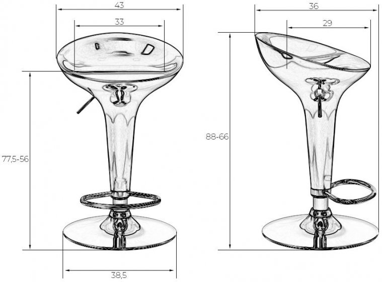 Барный стул Bomba Black чёрный