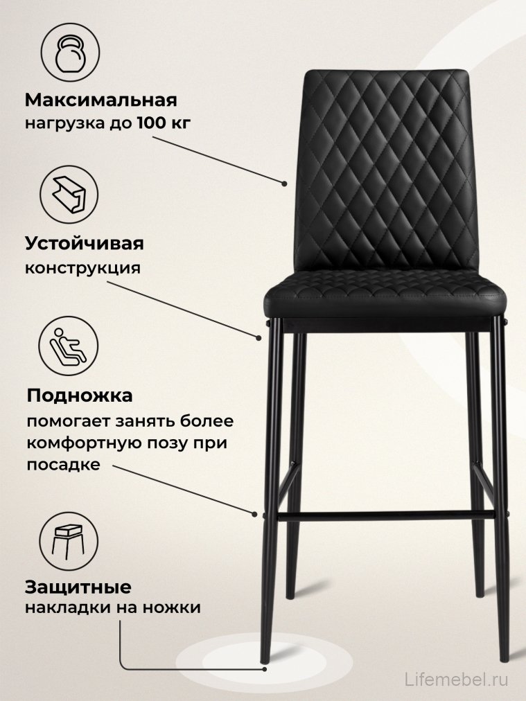 Барный стул Teon black / black