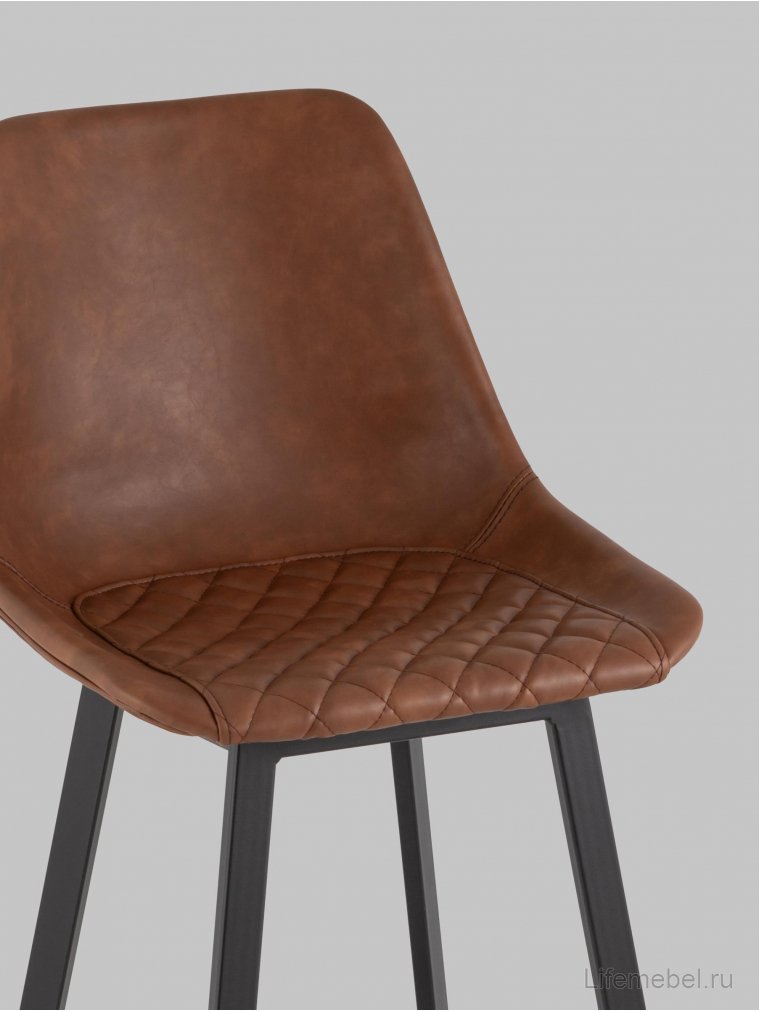 Барный стул Эльтон, экокожа, коричневый