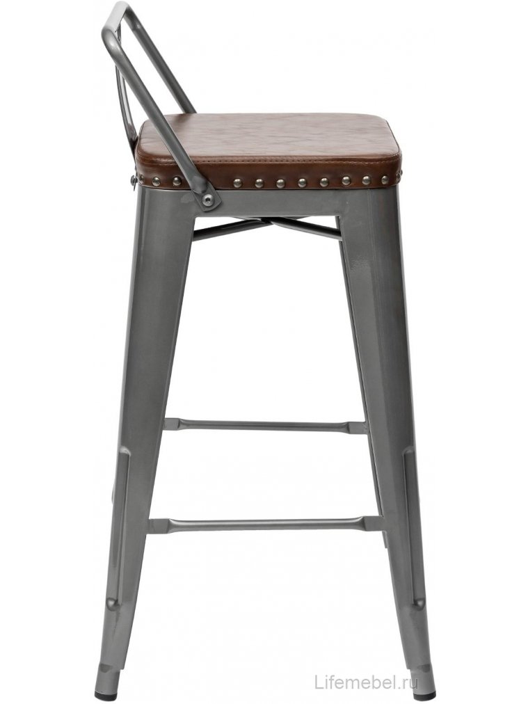 Барный стул Тиоли Софт низкий серебристый