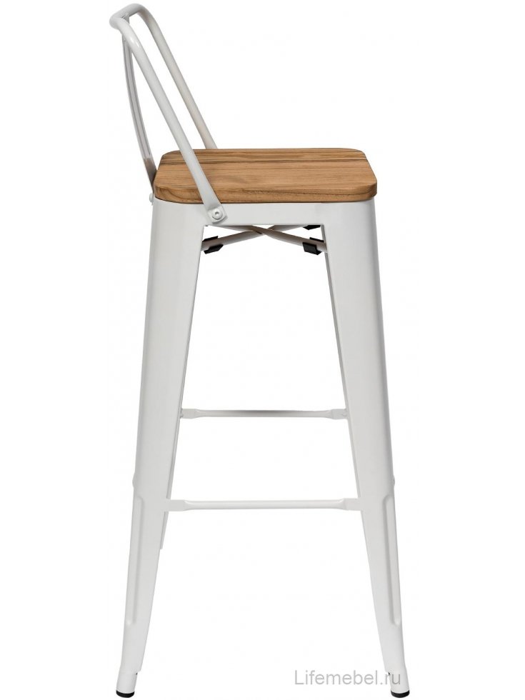 Барный стул Тиоли белый / светлое дерево