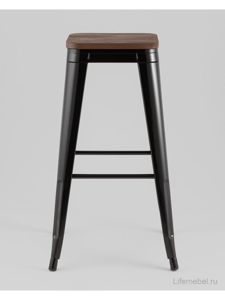 Барный стул Tolix черный / темное дерево