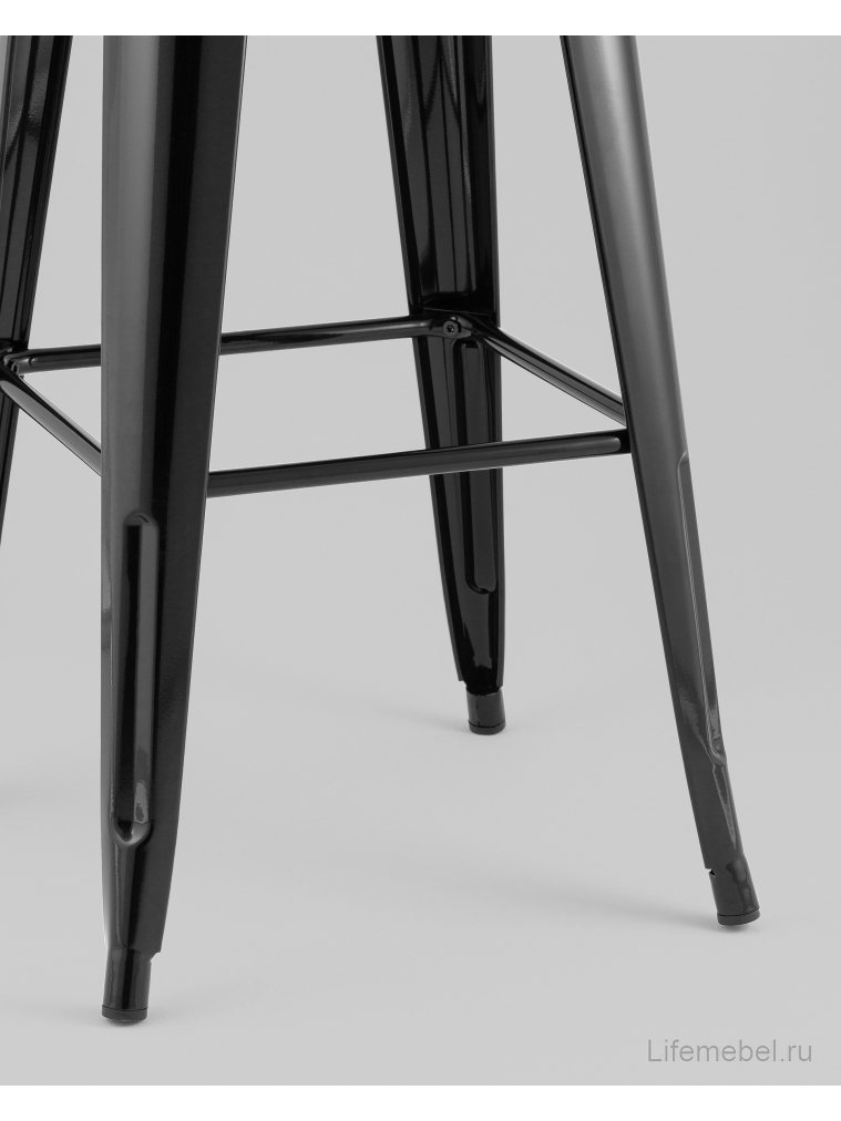 Барный стул Tolix черный / темное дерево
