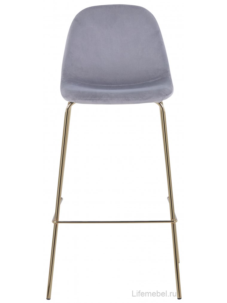 Барный стул Валли велюр серый / золотые ножки