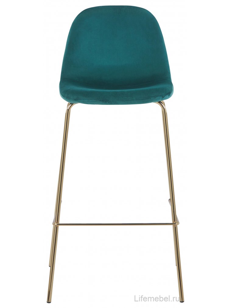 Барный стул Валли велюр зеленый / золотые ножки