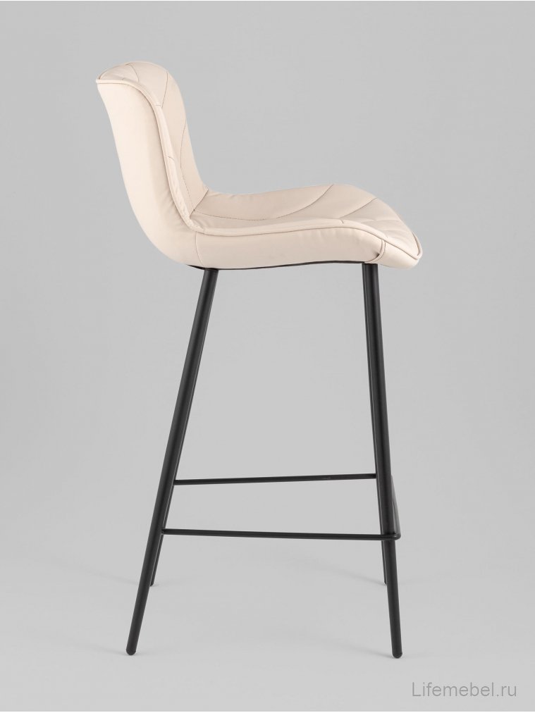 Полубарный стул Сейфорд, экокожа, светло-серый