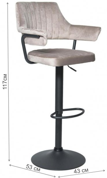 Барный стул WX-1029 бархат beige 8167-17 / black