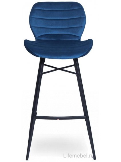 Барный стул WX-7 бархат blue 8167-69 / black