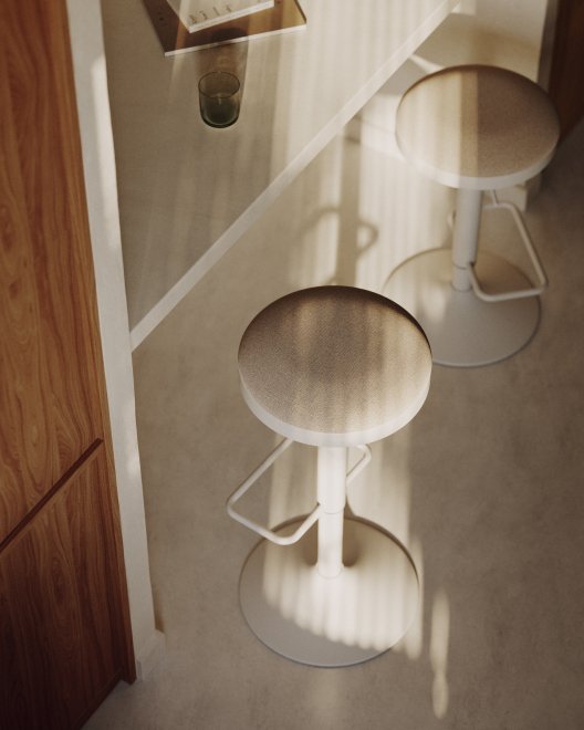 Барный стул Zaib бежевый / белый