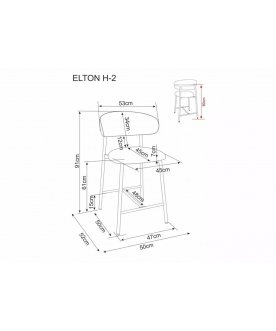 Полубарный стул Elton H_2 t.231