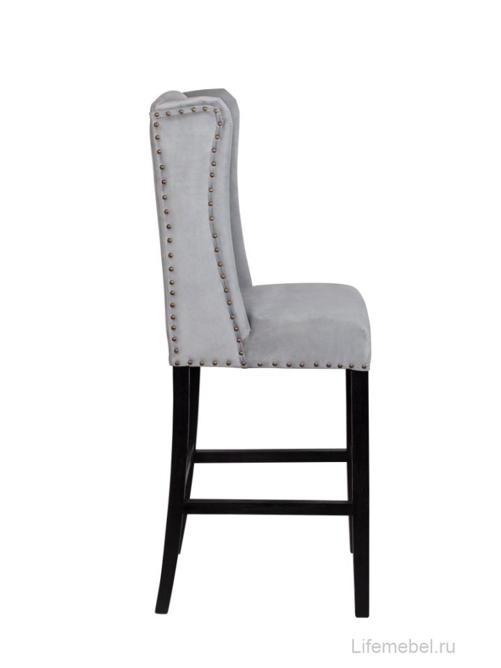 Дизайнерский барный стул Skipton Grey Velvet