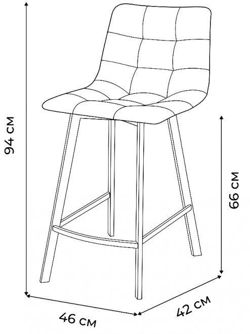 Полубарный стул Chilli-Qb Square латте