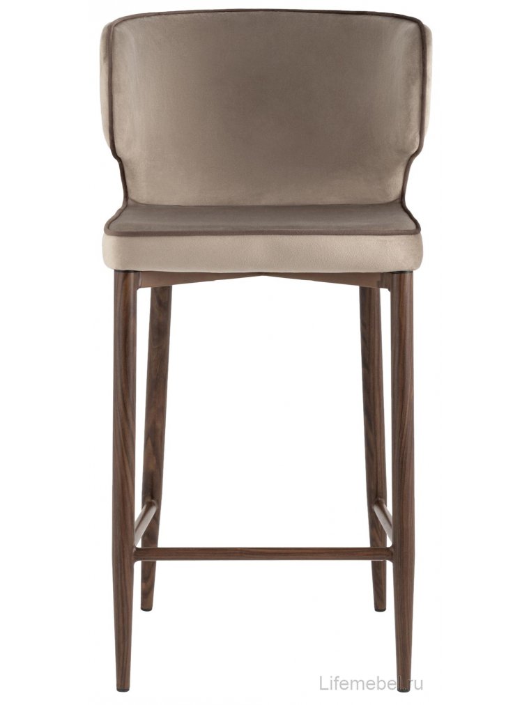 Полубарный стул Адальодо велюр шампань / кант / темное дерево