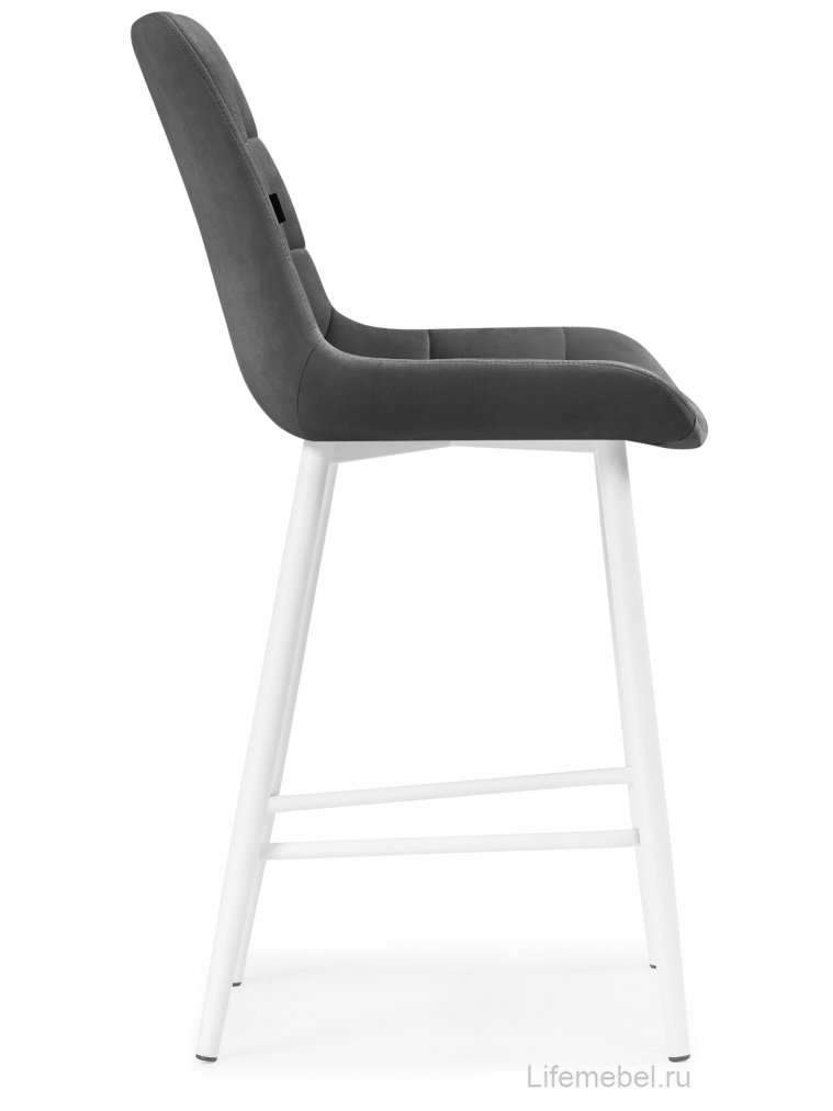 Полубарный стул Алст темно-серый (velutto 32) / белый