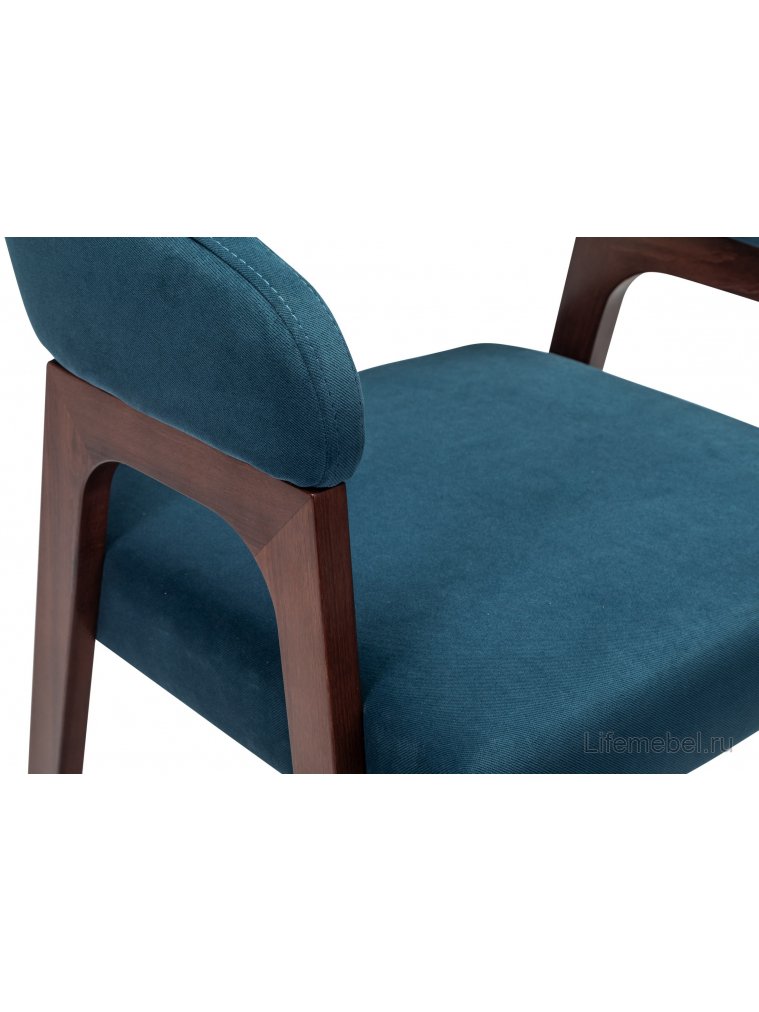 Полубарный стул Baxter blue / темный орех