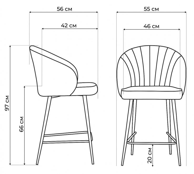 Полубарный стул Бэнбу marseille 2 / черный
