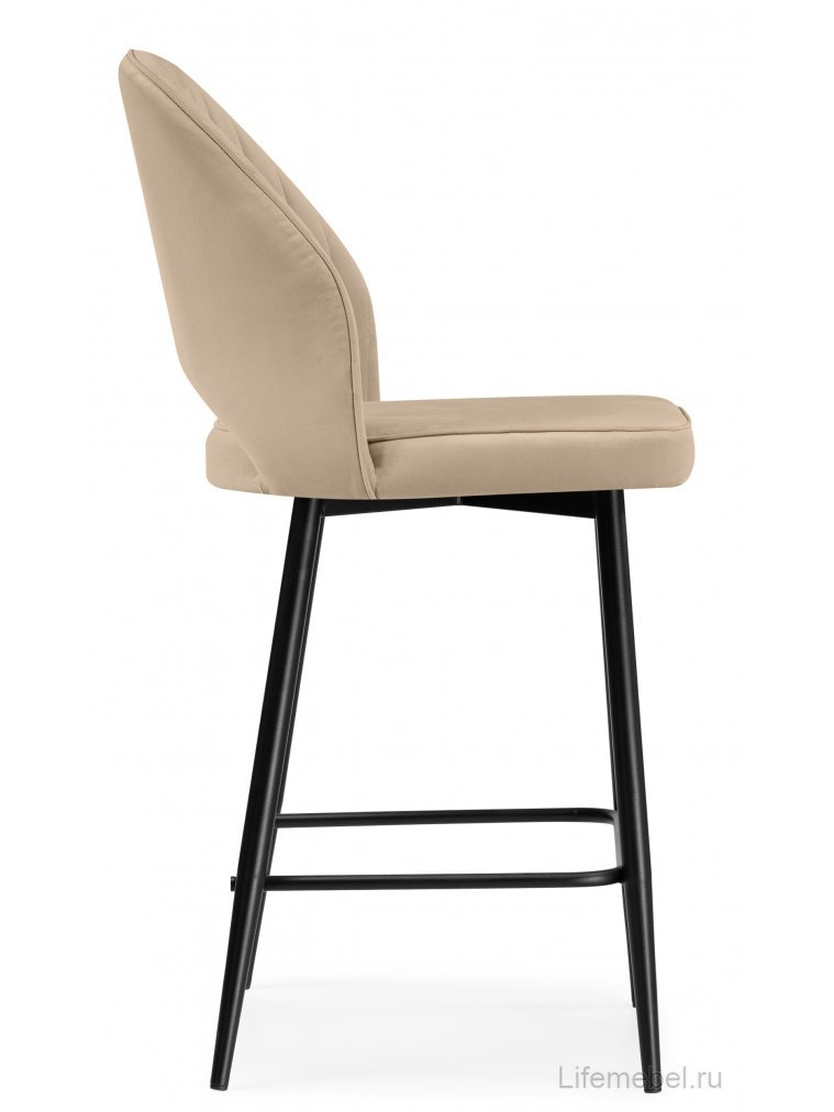 Полубарный стул Брейния бежевый (velutto 05) / черный