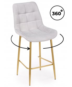 Полубарный стул Стронг светло-серый (zd 960) / золотой