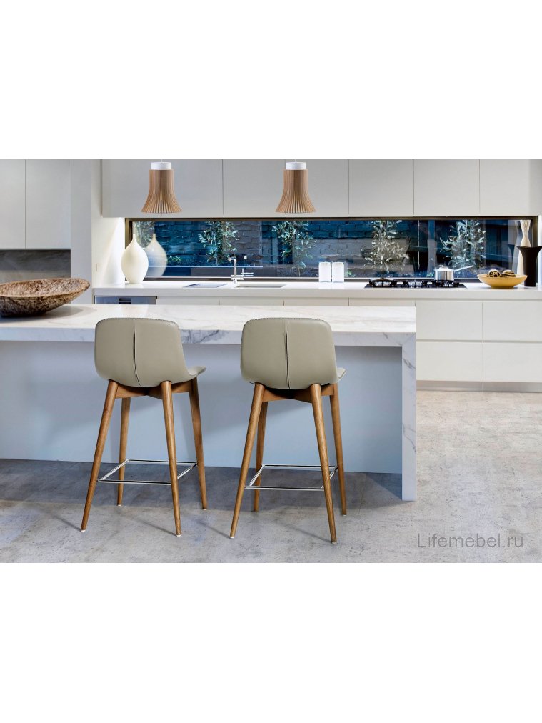 Полубарный стул CS788-TAB/4044 бежевый / орех