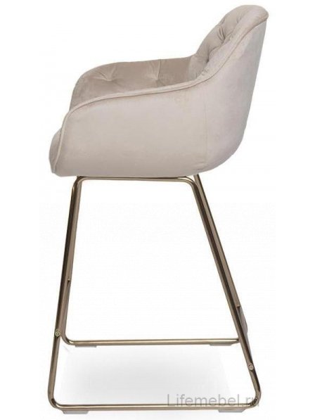 Полубарный стул D12 бархат dark beige vic 3 / golden