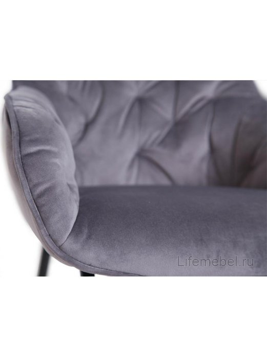Полубарный стул Olenna бархат grey vic 28 / black