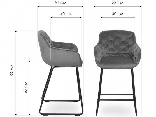 Полубарный стул D12 бархат light grey vic 25 / golden