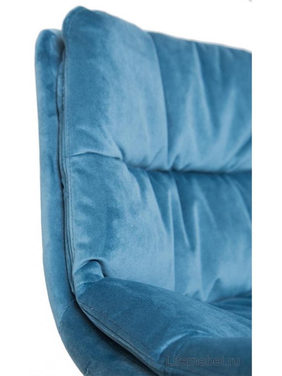 Полубарный стул D20 бархат blue vic 24 / black