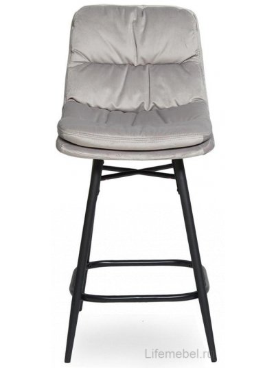 Полубарный стул D20 бархат light grey vic 25 / black